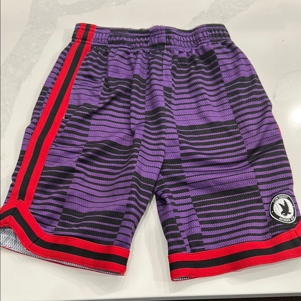 Purple and Black Striped Kids Shorts